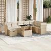 VidaXL Garden Lounge Set with Cushions 9 Pcs Beige Braided Resin 3274708