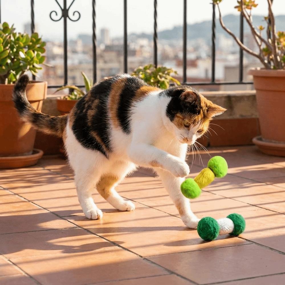 2PCS Soft Plush Cat Chew Toys Bite-Resistant Interactive Cat Toys Cat Teaser Toy Indoor Use