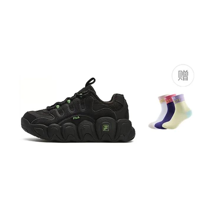 FILA Croissant Chunky Sneakers 'Black' Women's (Unisex) Casual Shoes F12W342123ABK