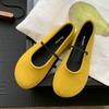 Fashion New Round Toe Fashion Flock Women Ballet Flats Dance Shoes Female Soft Footwear Shallow Ladies Flats Mary Janes Lolita Shoes