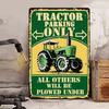 1PC Room Decor Farmhouse Style Metal Tin Sign, Tractor Parking Only Humorous Warning Sign, Vintage Wall Decor, Iron Construction
