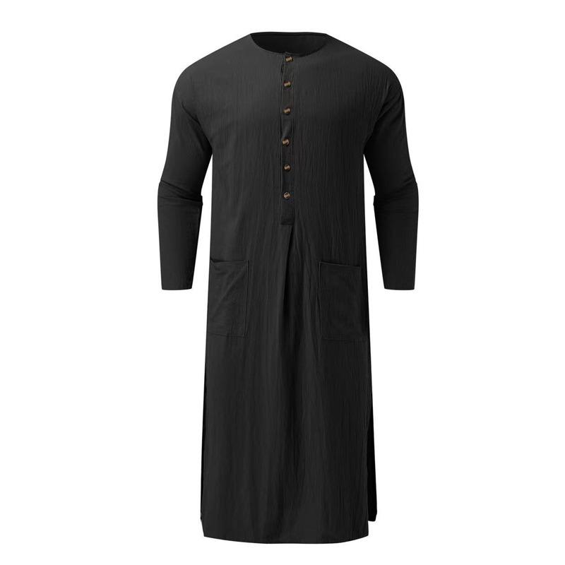 Мужской мусульманский халат Абая Исламская одежда Туника Платье Рубашки с длинными рукавами Макси