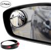 2Pcs Blind Spot Mirror 360 Degree Adjustable HD Glass and ABS Housing Convex Round Stick On Mirror