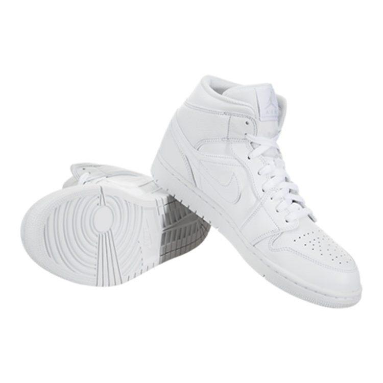 Jordan 1 Mid Triple White 2018 554724-109