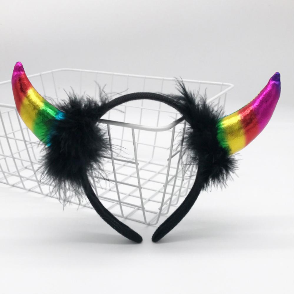 Goth Devil Headband Horns Children Headbands Halloween Party Adults Decorations