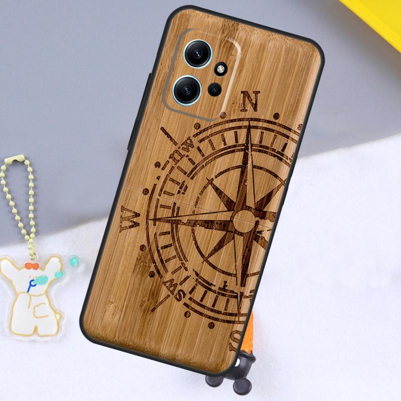 Чехол из натурального бамбука с принтом животных для Xiaomi Redmi Note 13 14 9 10 11 12 15 Pro Plus Чехол для Redmi 13C 15 C 12C 14C 10C