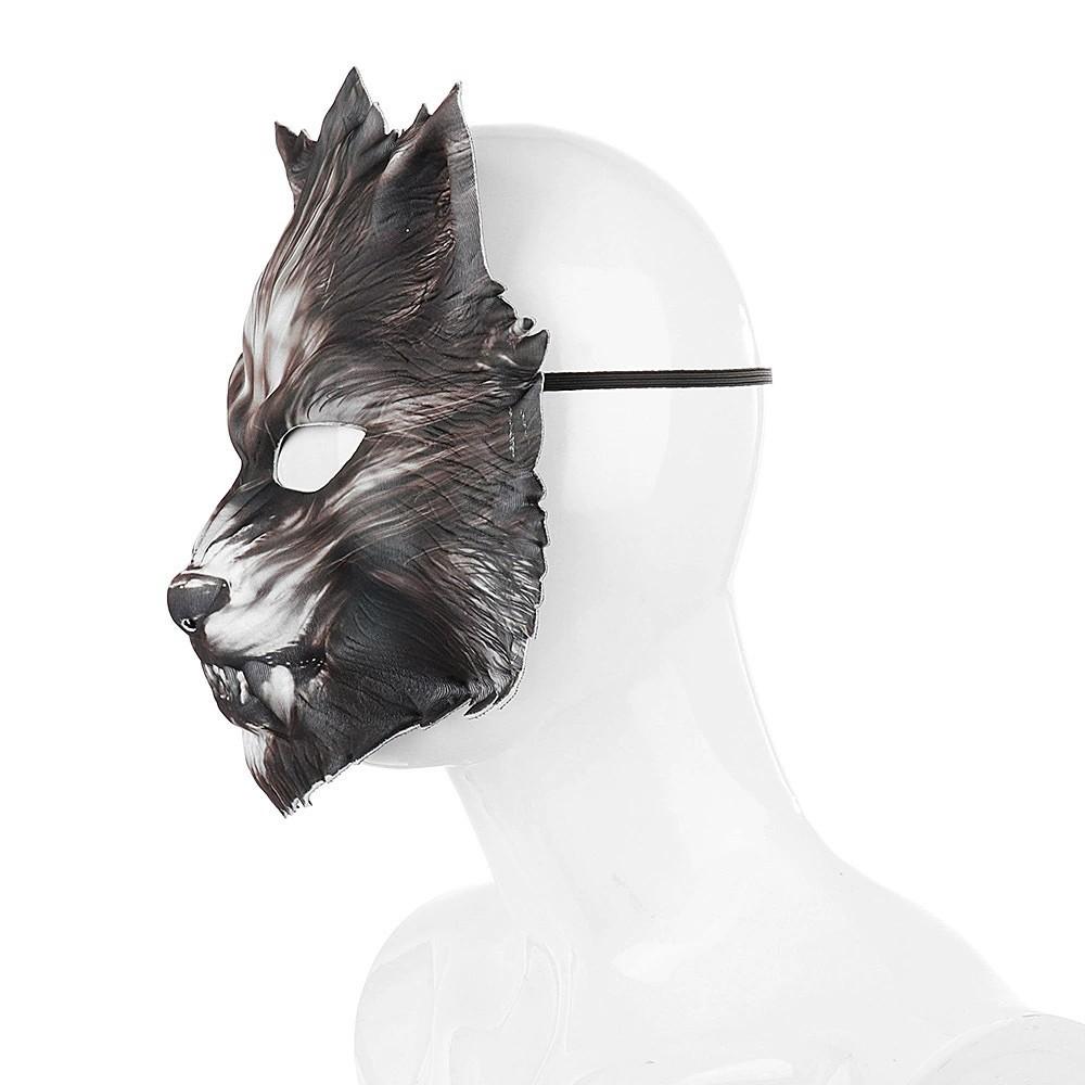 Косплей Хэллоуин Карнавал Реквизит Вечеринка Маскарад EVA Половина Лица Животное Черный Волк Маска