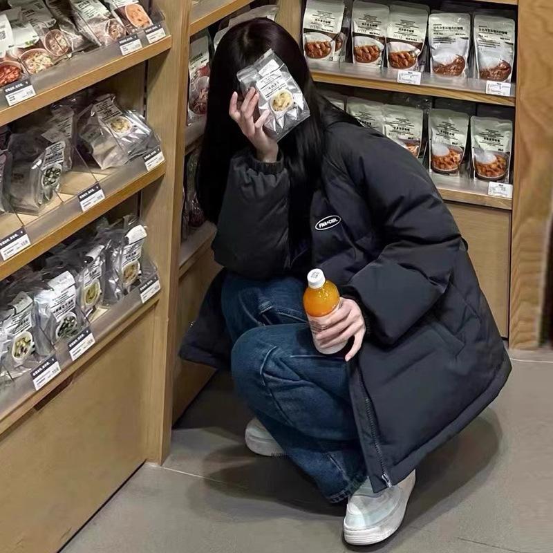 Зимнее новое маленькое короткое корейское свободное утолщенное пальто