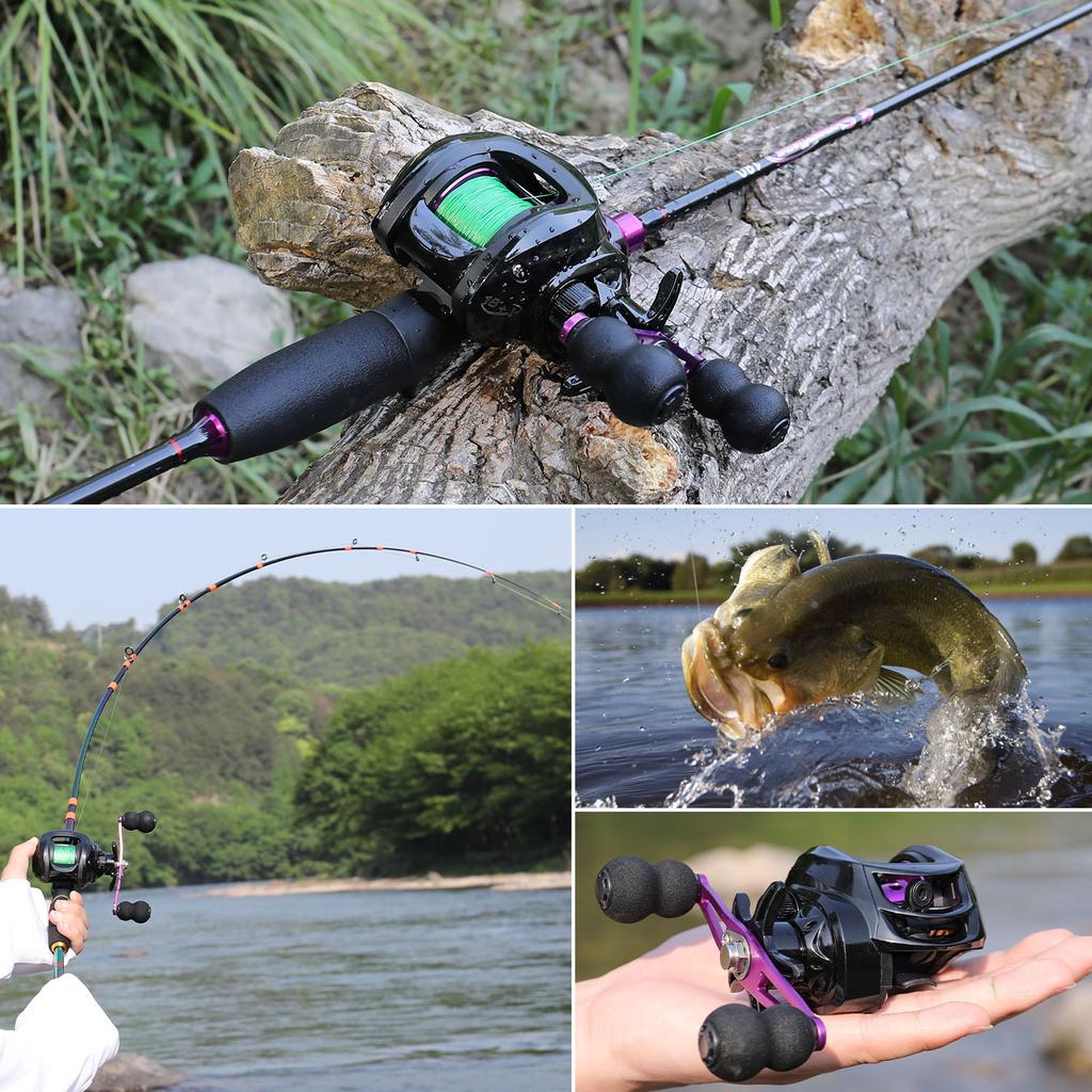 SOUGAYILANG Рыболовная катушка 7.2:Рыболовная катушка с 1 передаточным числом для заброса наживки 0-9 Магнитный тормоз с левой/правой ручкой Рыболовная катушка