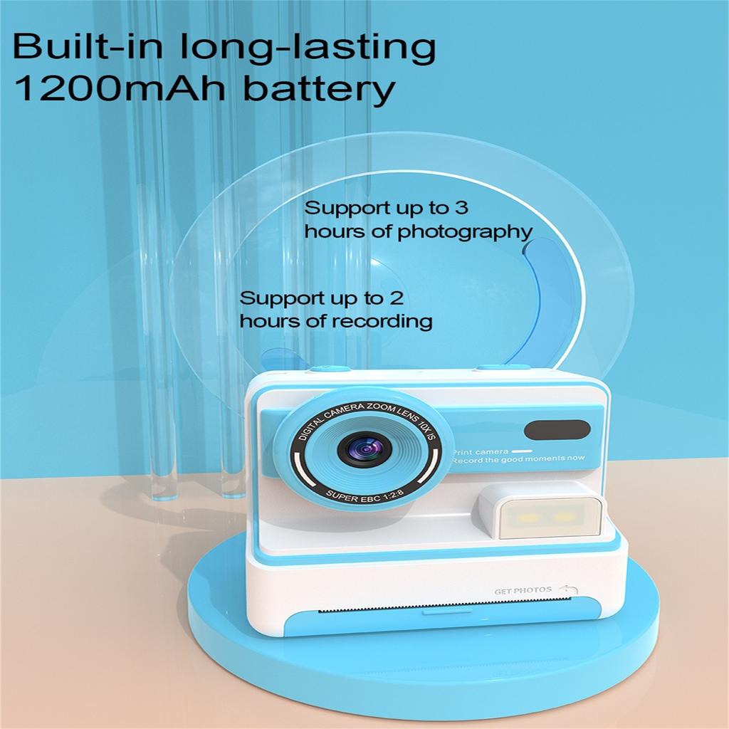 Детская фотокамера с функцией мгновенной печати, фронтальной и тыловой камерами, 2,4-дюймовым экраном высокой четкости, детская фотокамера с функцией печати
