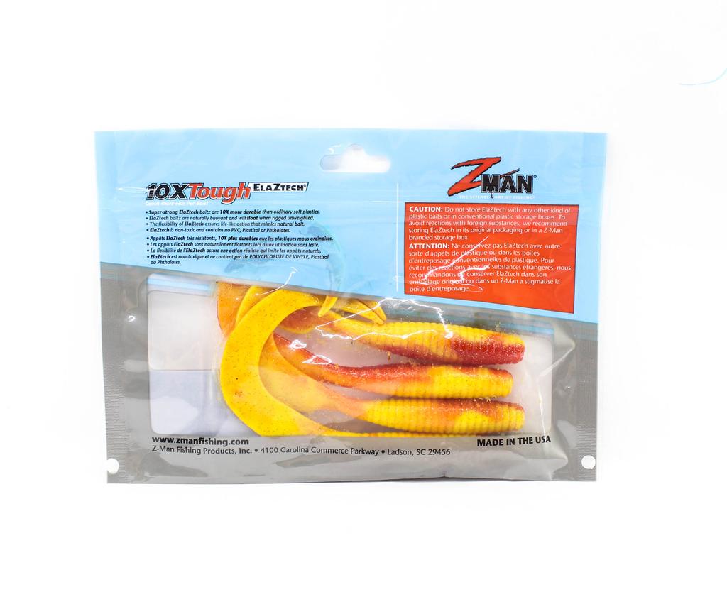 Zman Мягкая приманка DoormatadorZ 5 дюймов, 4 шт. в упаковке, Bleeding Banana (8415)