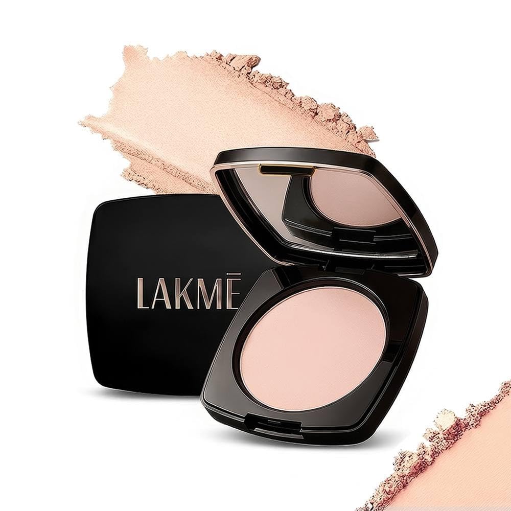 Компактная пудра Lakme Forever Matte, Стойкая, Легкая, Обеспечивает стойкость до 12 часов, Для естественного ровного тона лица, Оттенок Shell, 9 г