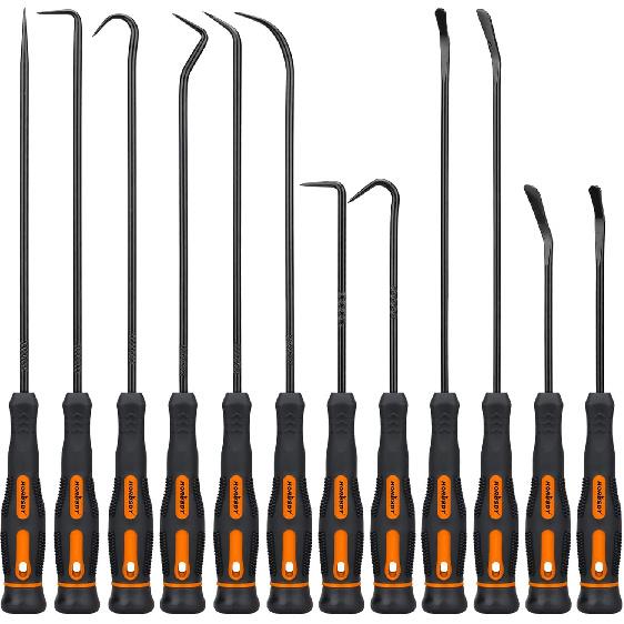 HORUSDY 12-Piece Precision Hook And Pick Set, Car Auto Oil Seal/O-Ring Seal Gasket Pick, Precision Hooks Puller Remover