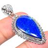 Natural Lapis Lazuli Gemstone 925 Solid Sterling Silver Gift Pendant 1.97" Y5J69
