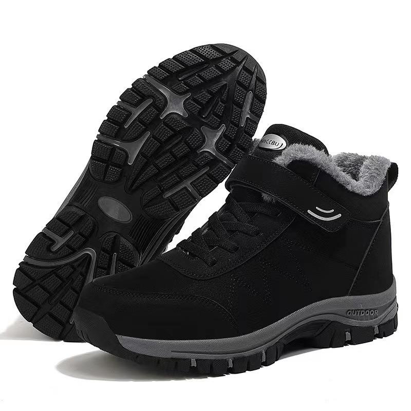 Men's Winter Cotton Shoes, Fleece Lined Thickened Sports Casual Shoes, Soft Sole Non-slip Snow Boots, Waterproof Warm Footwear for Men
