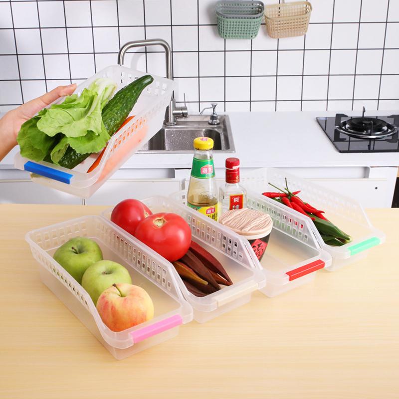 Компактные лотки-органайзеры для кухонного хранения, набор из 3 шт., прозрачные, для кладовки, шкафа, холодильника