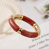 Acrylic Leopard Bracelets Beaded Curved Tube Bangle Fashion Bohemia Style Bracelets  Gifts