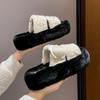 Женские меховые тапочки на толстой платформе, зимние модные повседневные уличные тапочки с открытым носком, мягкие плюшевые тапочки для дома и дома, пушистые тапочки