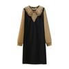 Spring and Autumn Women's Dress Plus Size Doll Collar Temperament Splicing Dresses