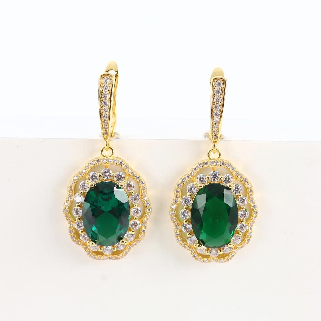 Элегантное Свадебное Помолвочное Ожерелье Принцессы обруч золото новые висячие Серьги для женщин Наборы Бижутерии стразы Цветной кубический цирконий