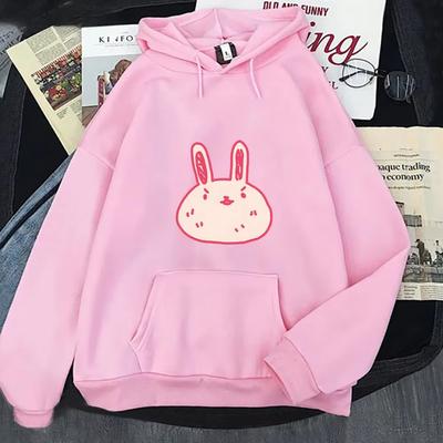 Omori Hoddie Kawaii Pink Bunny Printing Hoodies Man Woman Harajuku Sweatshirts Pocket Fashion Pullovers Large Clothing