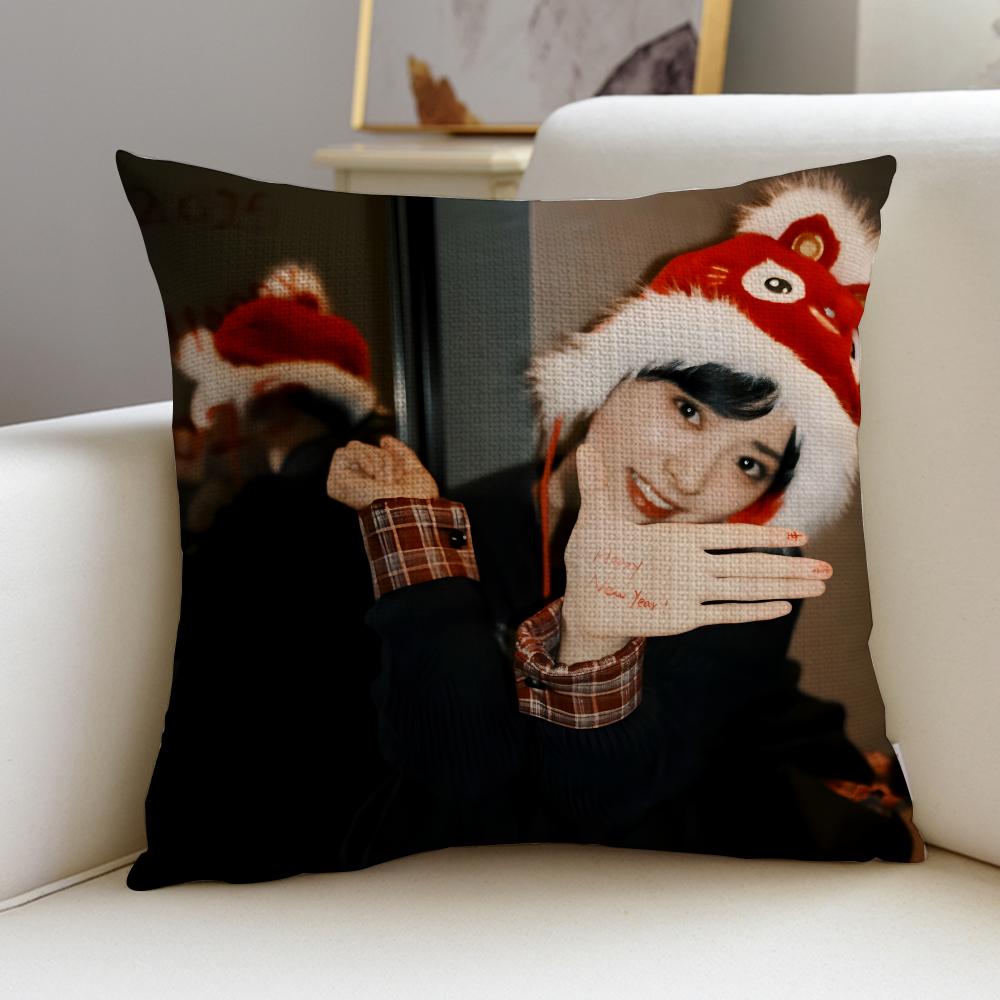 Sweet SShen YueS Cushion Cover Breathable and skinfriendly linen pillowcase square removable and washable cushion