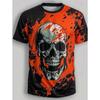 2024 Мужская футболка, модная повседневная, винтажная, с принтом мертвого черепа, 3D, летняя, с круглым вырезом, удобная, большая футболка, мужская верхняя одежда