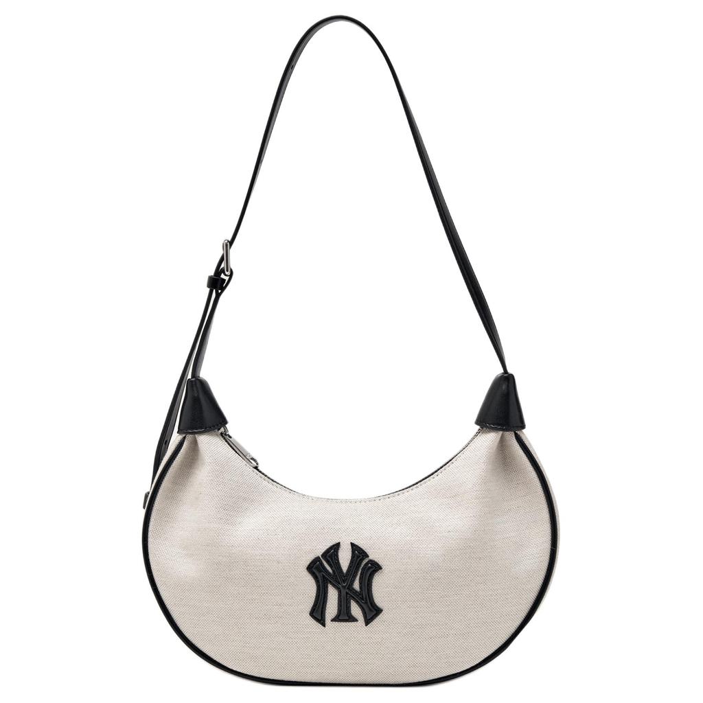 MLB New York Yankees Vintage Atmosphere Embossed Patch Shoulder Bag Unisex Shoulder Bag White 3ABQB016N-50IVS