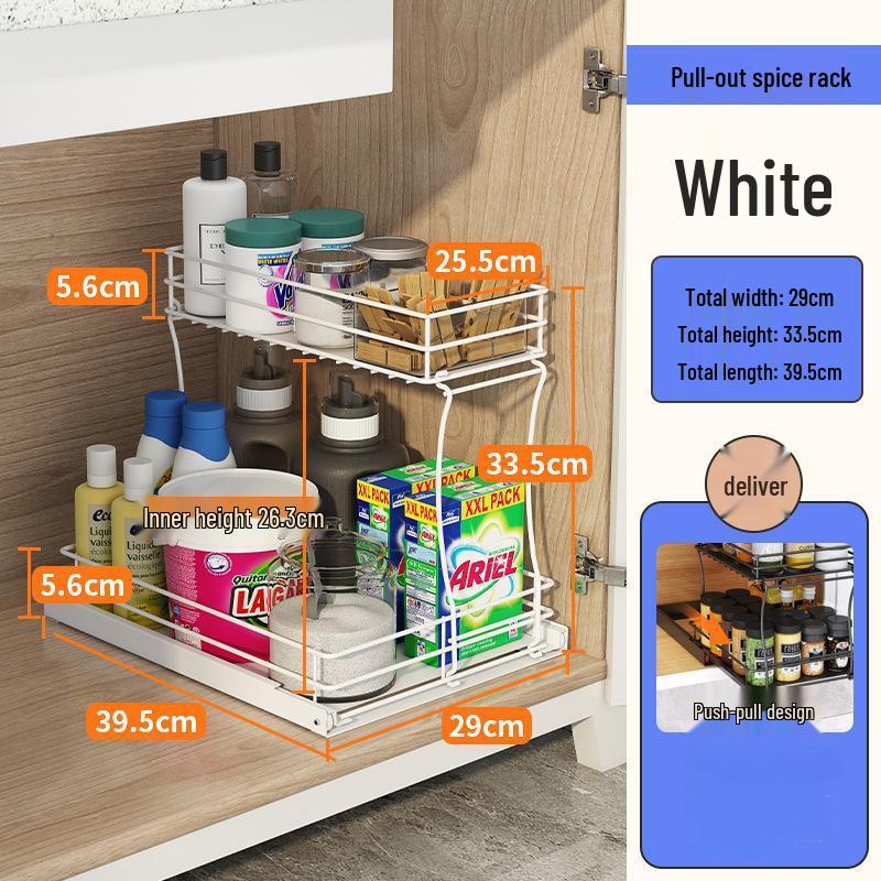 OIMG Under-Sink Pull-Out Kitchen Storage Organizer