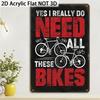 Vintage Metal Tin Sign Bicycle Themed Garage Man Cave Wall Decor