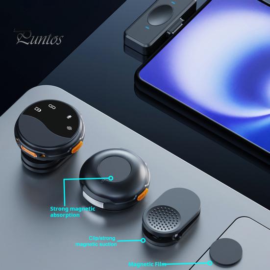 Беспроводной петличный микрофон с шумоподавлением, сверхчистый звук, 360-градусная запись, петличные микрофоны