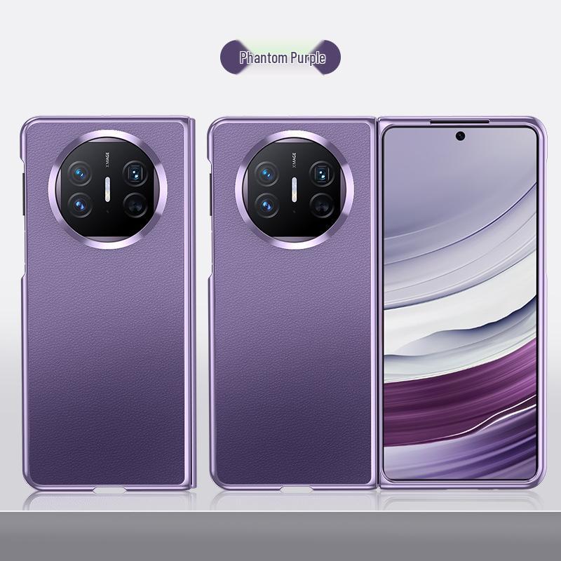 Складной кожаный чехол-скин для Huawei MateX5 - Устойчивый к отпечаткам пальцев, Однотонный, Полностью закрывающий