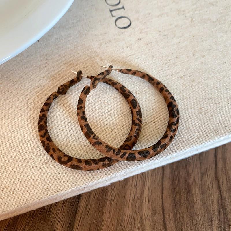 Серьги-пусеты Silver Needle Leopard Resin Geo Round, в стиле ретро Myer, нишевый дизайн для женщин