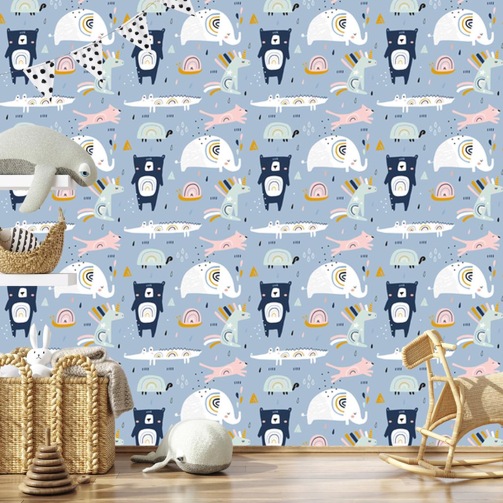 Rainbow Animals Wallpaper for Living Room and Bedroom 50x1000