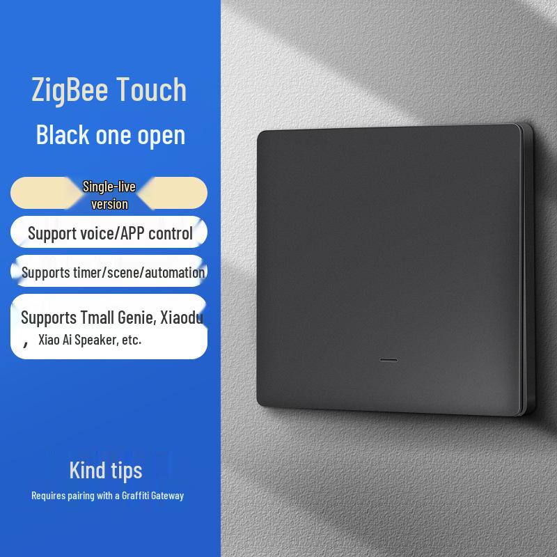 Умный переключатель Zhengshang B1 ZigBee с дизайном граффити - Стандарт ЕС, Совместим с Alexa и Google, Панель голосового дистанционного управления