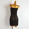 New Arrival Contrast Color Stripes Sexy Cut Out Spaghetti Straps Knitted Dress Women's Clothing Open Back Mid Length Long Length Bodycon Dress