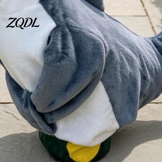 Summer Patio Garden Decor Shark Porch Goose Outfit, Cute Gray Costume with 3D Fin Outdoor Statue Design for 23" Gooses Decoration, Yard Lawn