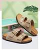 Caesar Summer Genuine Leather Men's Beach Slippers for Outer Wear 2026 New High end Leather Boken Shoes One line Slippers
