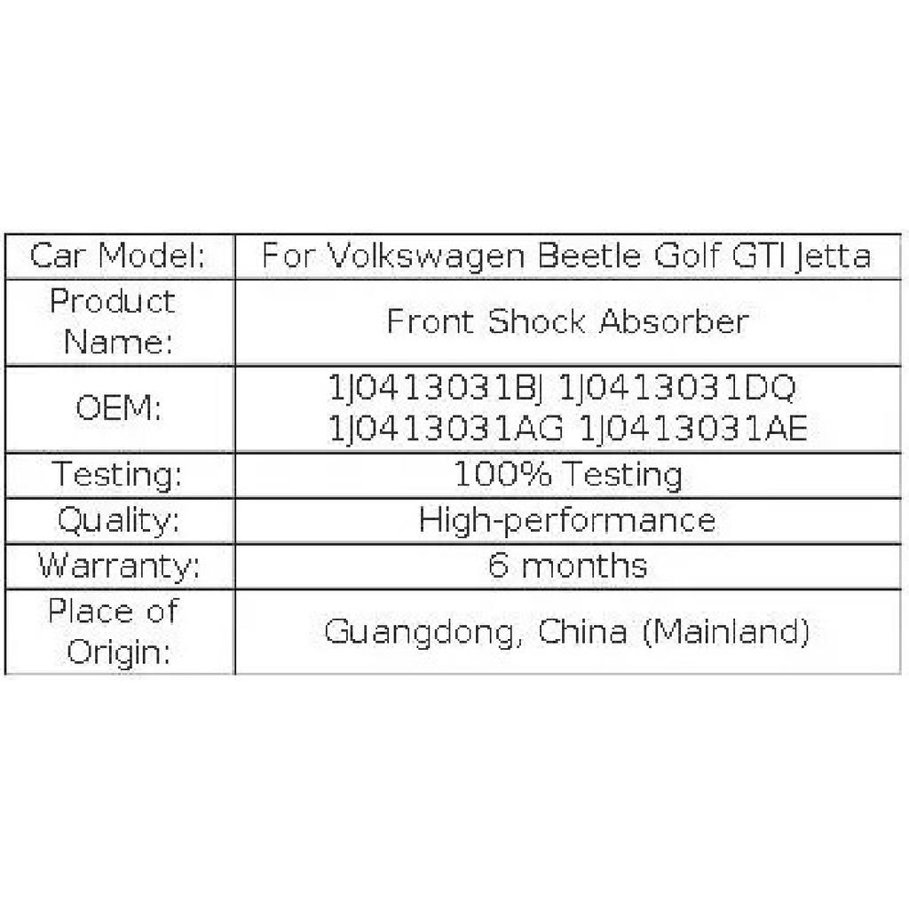 Для Volkswagen Beetle Golf GTI Jetta 1 шт. Передний амортизатор левый/правый 1J0413031BJ 1J0413031DQ 1J0413031AG 1J0413031AE