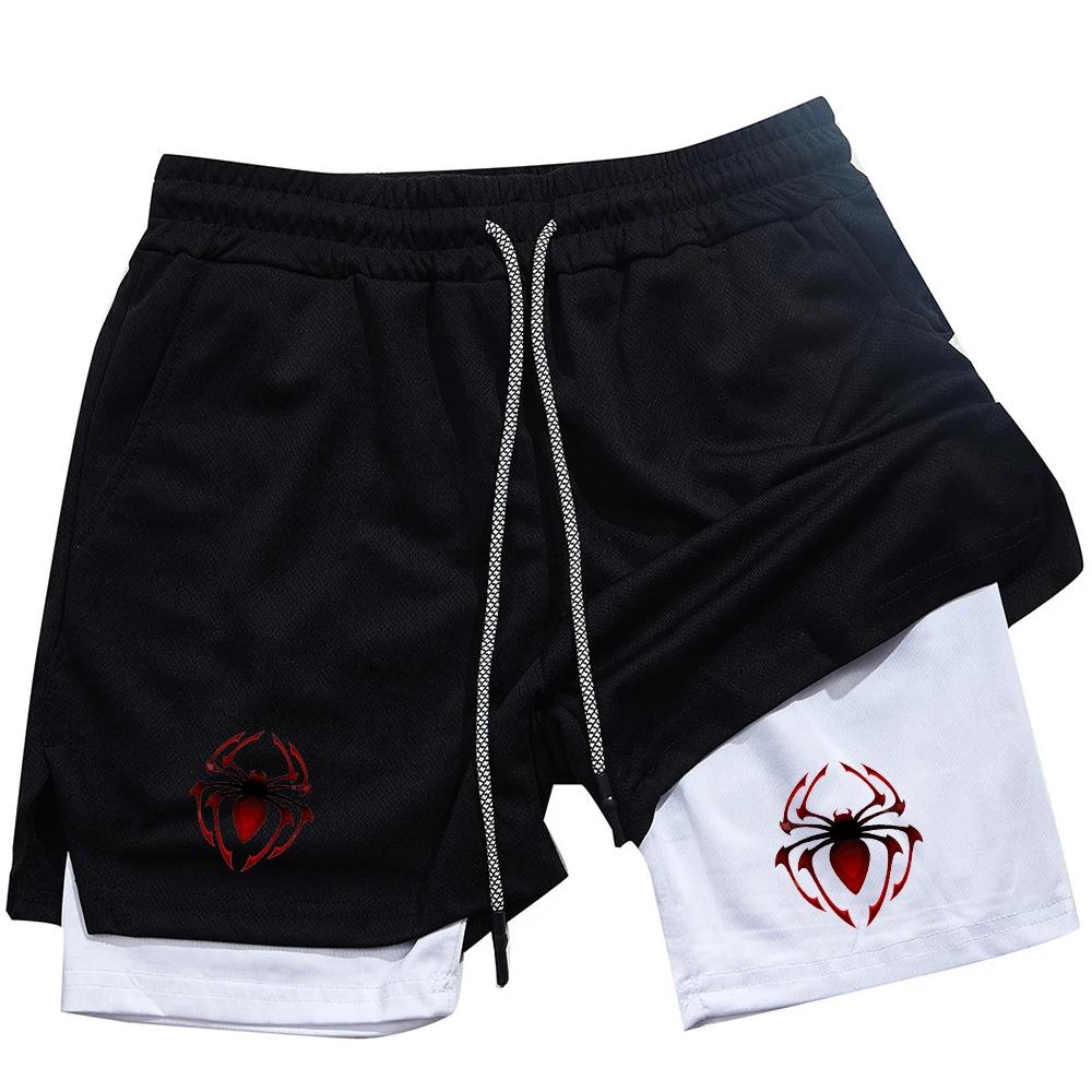 Шорты для Муай Тай Кикбоксинга ММА Паук Мужские Женские Унисекс Повседневные Спортивные Двухслойные Быстросохнущие Дышащие Тренировочные Спортивные Для Зала Фитнеса Тренировок