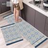 Arabic Geometric Print Kitchen Carpet Runner Non-slip Ethnic Style Decor Home 2 Pieces Floor Mat For Bathroom Washable Absorbent Moroccan Pattern
