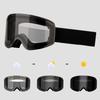 Magnetic color-changing ski goggles, anti-fog, double-layer snow ski equipment, compatible with prescription glasses, unisex ski goggles