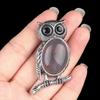 Alloy Inlaid Natural Crystal Agate Owl Necklace, Semi-Precious Stone Animal Pendant for Women