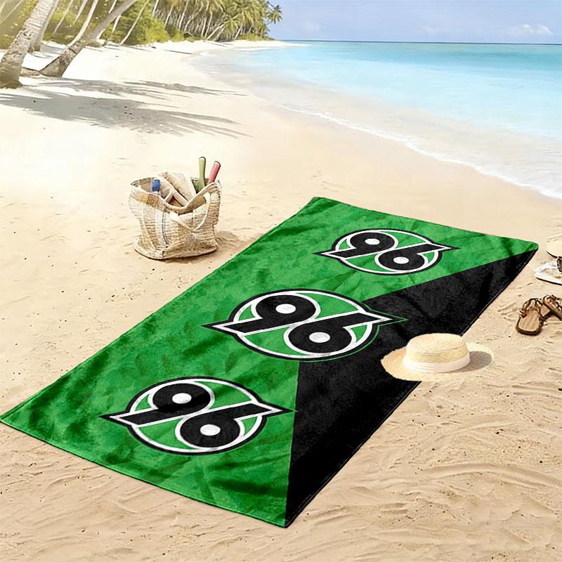Пляжное полотенце Hannover 96, Большое, Мягкое, Быстросохнущее, для Пляжа, Кемпинга, Плавания