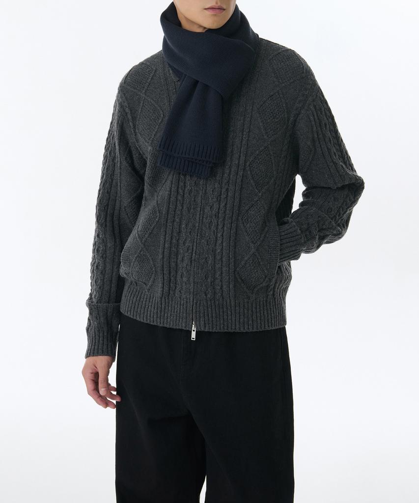 Musinsa Standard Шарф гладкой вязки [Темно-синий]