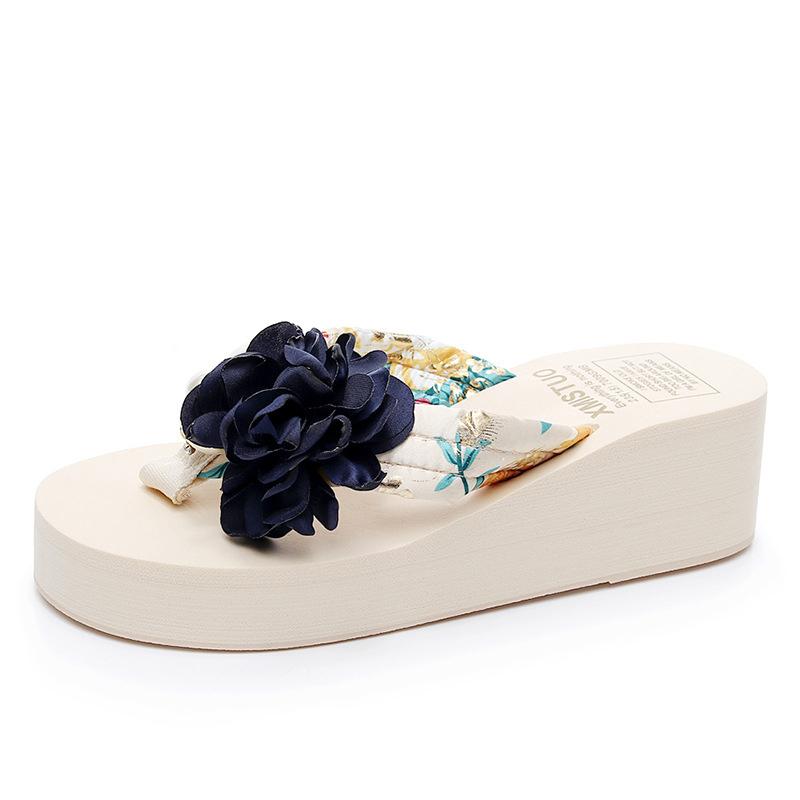 Летние нескользящие детские шлепанцы, модная пляжная обувь для девочек, сандалии, женские тапочки с цветами