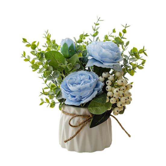 Искусственная роза поддельный цветок бонсай горшечное растение садовая вечеринка реквизит настольный декор