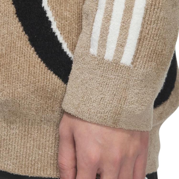 adidas Originals FW24 Classic Series Удобный мягкий приятный для кожи универсальный вязаный свитер мужской свитер цвета хаки коричневый JN3794