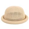 Round Top Roll Brim Hat Raffia Weave Sun Visor Hat Elegant Straw Hat  Beach Vacation