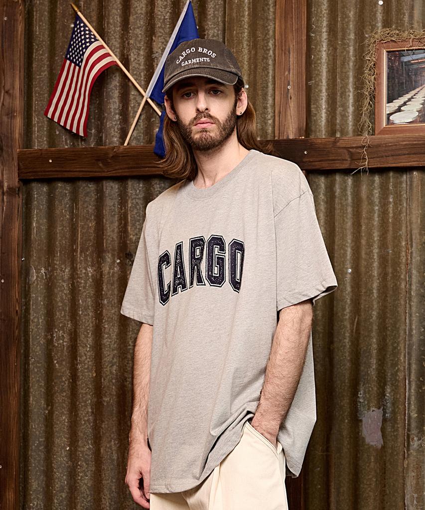 CARGOBROS Basic Logo Oversized Short Sleeve T-Shirt (Gray)
